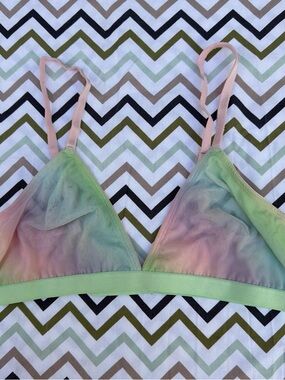 Parade Triangle Bralette in Pink & Green